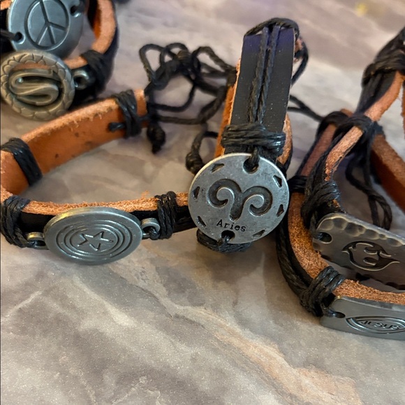 Black and Brown Leather Bracelet Set - Picture 3 of 3